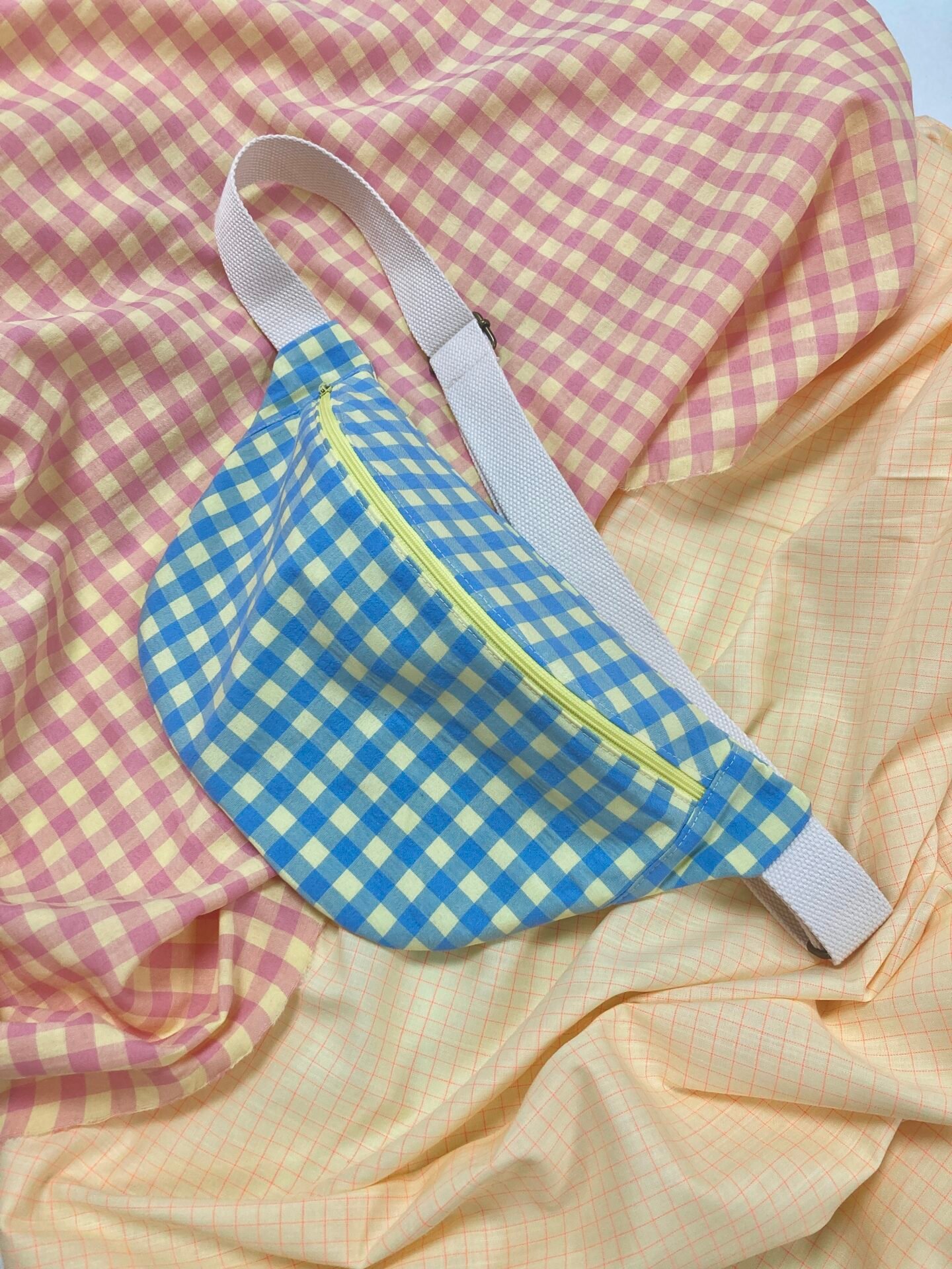 banane en vichy bleu et jaune
