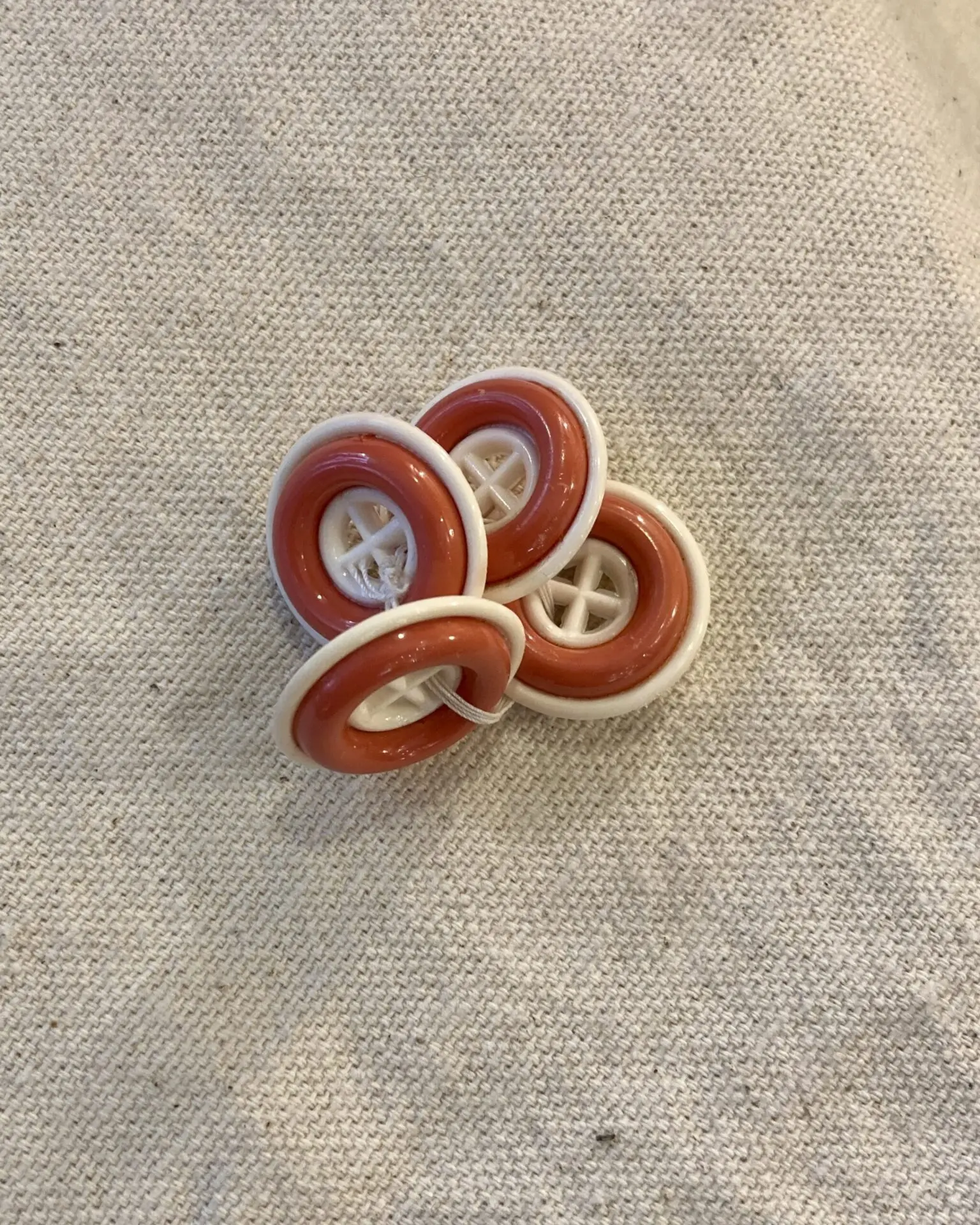 boutons vintages marins corail et crème