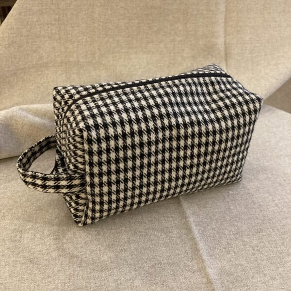 Trousse de maquillage - Pied de poule noir et blanc – Image 4
