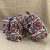 trousse de maquillage canvas floral bleu et bordeaux