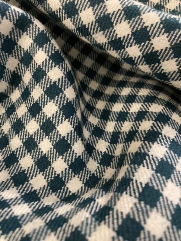 twill de laine carreaux vert et blanc