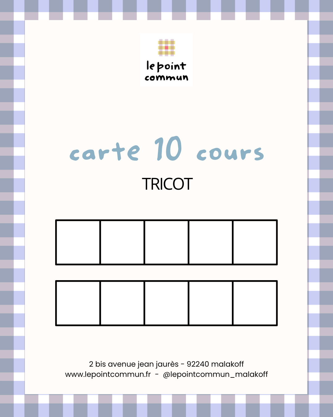 Alternative view of Carte cours tricot