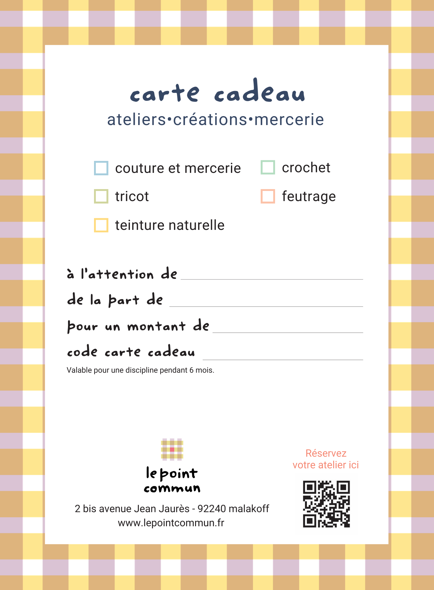 Alternative view of Carte cadeau - Atelier Feutrage